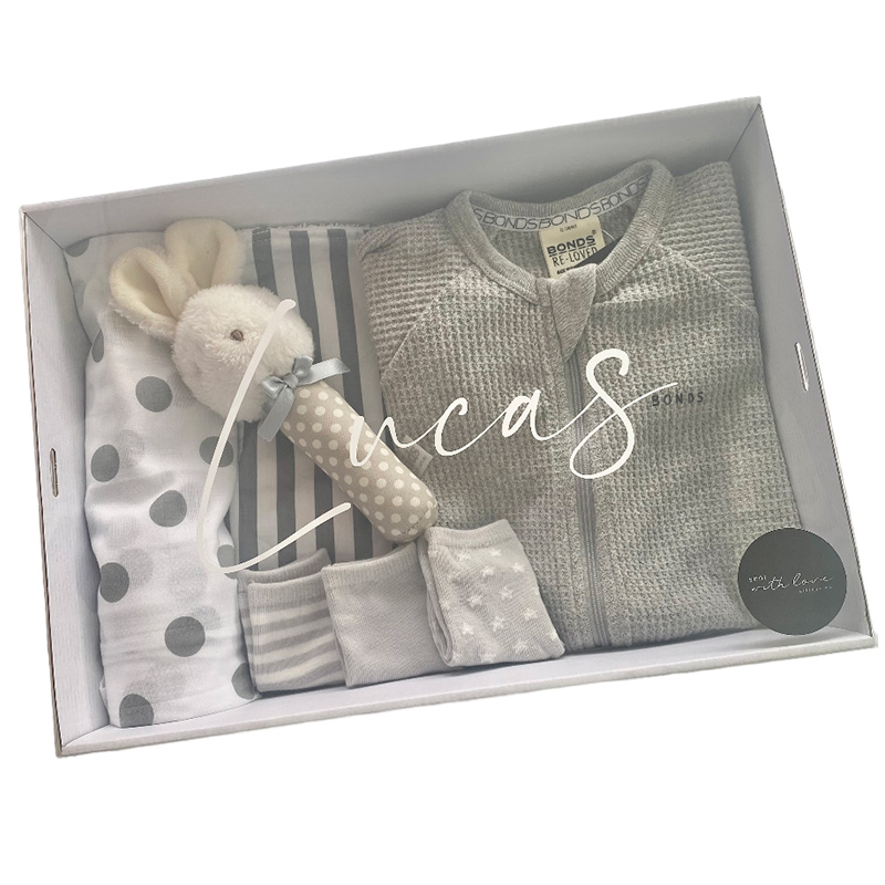 Cute as a Button baby gift box