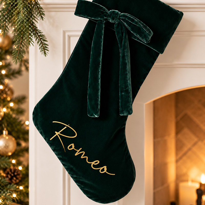 Personalised Green Christmas Stocking