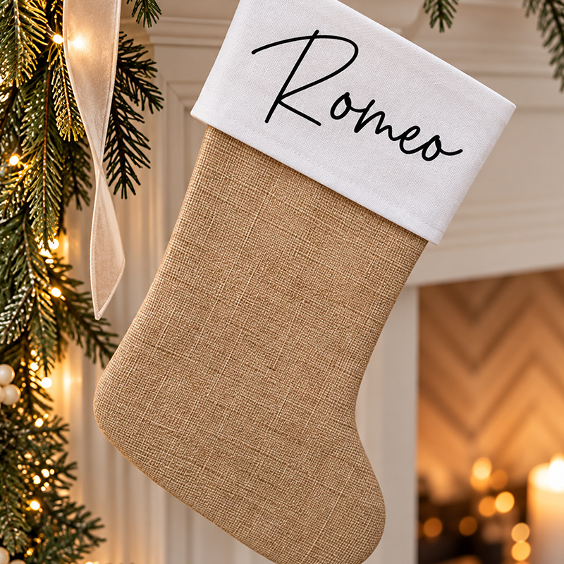 White/Natural Christmas Stocking