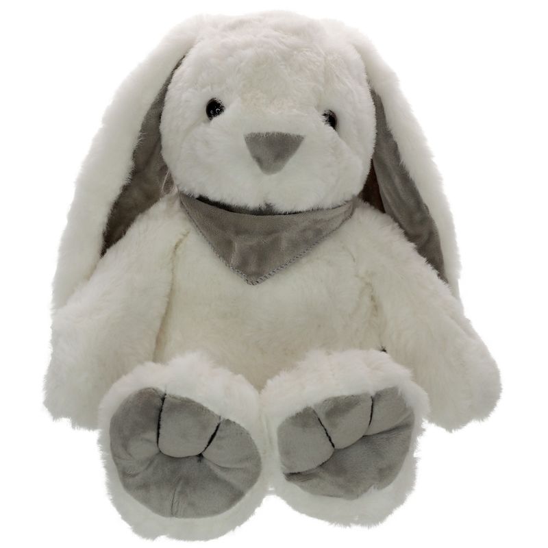 Personalised Plush bunny grey ears (white)