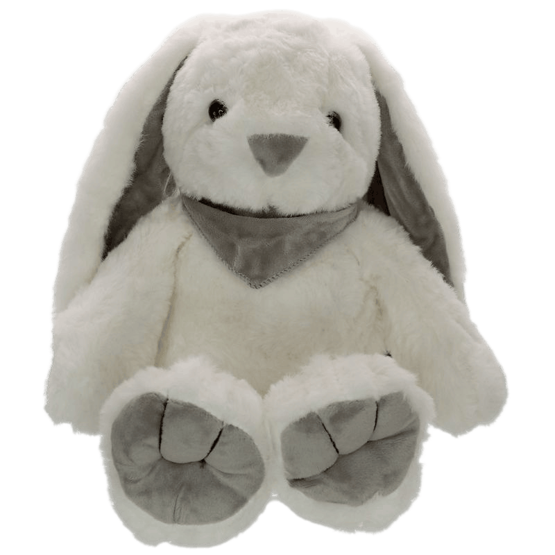Personalised Plush bunny grey ears (white)