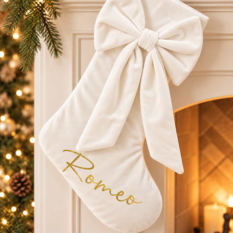 Personalised White Christmas Stocking